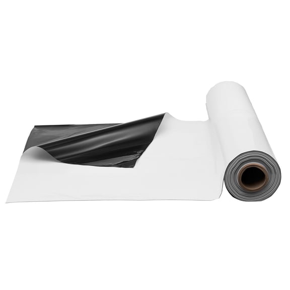 10' x 100' Heavy Duty Plastic Sheeting Roll - 6 Mil Thick Black & White Double-Sided - Multi-Purpose Drop Cloth for Painting, Crawl Space Vapor Barrier, Construction & Floor Protection