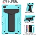 thumbnail image 3 of Galaxy Tab A7 10.4" Case SM-T500 T505, Alltyech Hybrid Dual Layers Kickstand Shockproof Drop Protection Rugged Kids Friendly Case Cover for Samsung Galaxy Tab A7 10.4" T500 2020, Aqua/Black, 3 of 5