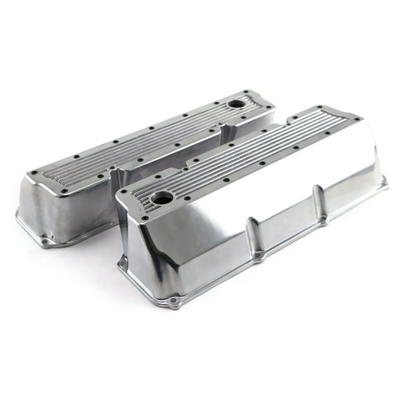Speedmaster PCE314.1088.07 Compatible with Ford 302 351C Cleveland Polished Aluminum Elite Valve Covers - Tall w/Hole
