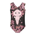 thumbnail image 2 of FOR U DESIGNS Axolotl One Piece Swimsuit Teens Cute Gymnastics Dancewear for Kids Girls 11-12 Years Old Skin-Friendly Sleeveless Bodysuit Swimwear, 2 of 8