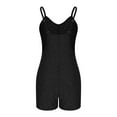 thumbnail image 5 of BLVB Rompers for Women Summer Casual Sleeveless Spaghetti Strap Jumpsuit Ribbed Shorts Overalls Beach Vacation Clothes with Pockets, 5 of 7