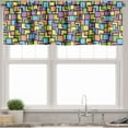 thumbnail image 3 of Ambesonne Geometric Valance & Curtain, Retro Shapes Pattern, 55"x45", Multicolor, 3 of 6