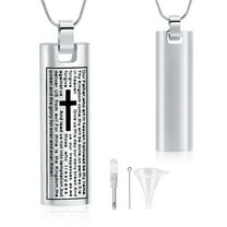 Lord's Prayer Cross Bullet Pendant Stainless Steel Lords Bible Cross Prayer Cremation Ashes Urn Necklace Cross Prayer Cremation Ashes Urn Necklace Cremation Ashes Necklace
