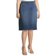 thumbnail image 2 of Alivia Ford Women's Plus Size Pull-On Denim Skirt, 2 of 7