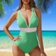 thumbnail image 1 of WILLBEST Traje de Baño de Manga Larga Para Mujer, Traje de Baño Para Mujer, Cuello En V, Monokini, Cintura Elástica, E Ropa de Playa Para Fiesta En La Piscina, Verano, 1 of 5