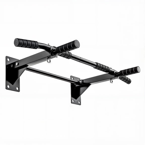 Heavy Duty Wall Mounted Pull Up Bar Chin Up Bar Home Gym Equipment with Suspension Anchors Black
