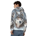 thumbnail image 4 of Goofa Majestic Snowy Wolf Pattern Mens Full-zip Hoodie, Zip-up Pullover Hooded Sweatshirt, Kangaroo Pocket Hoodie Ideal for Daily Wear, Travel, and Home-Small, 4 of 5
