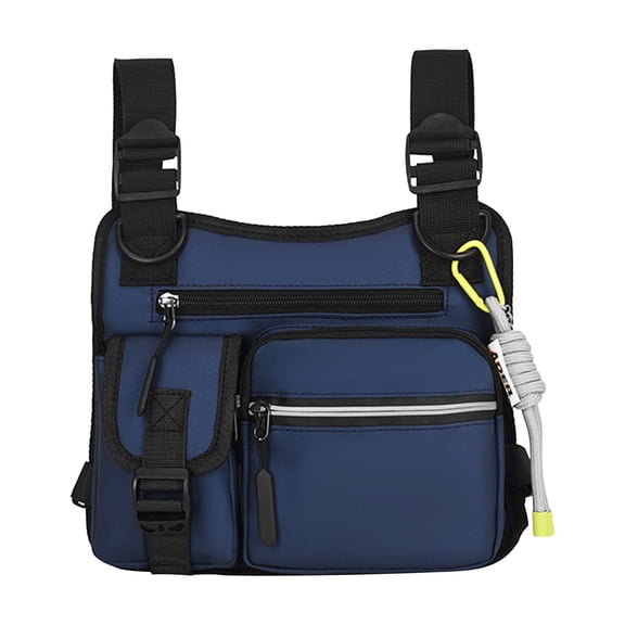 Utility Work Vest Chest Bag, Reflective Wearable Vest Pack, Street and Outdoor Men’s Chest Bag, Stylish and Practical for Hiking, Cycling, and Urban Adventures