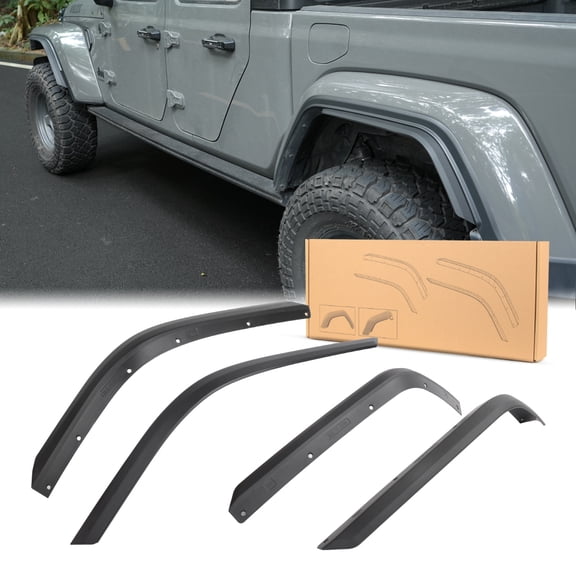 Front & Rear Fenders Compatible with 2020-2024 Jeep Wrangler Gladiator JT Sport & Willys( Fit JT low Fender )