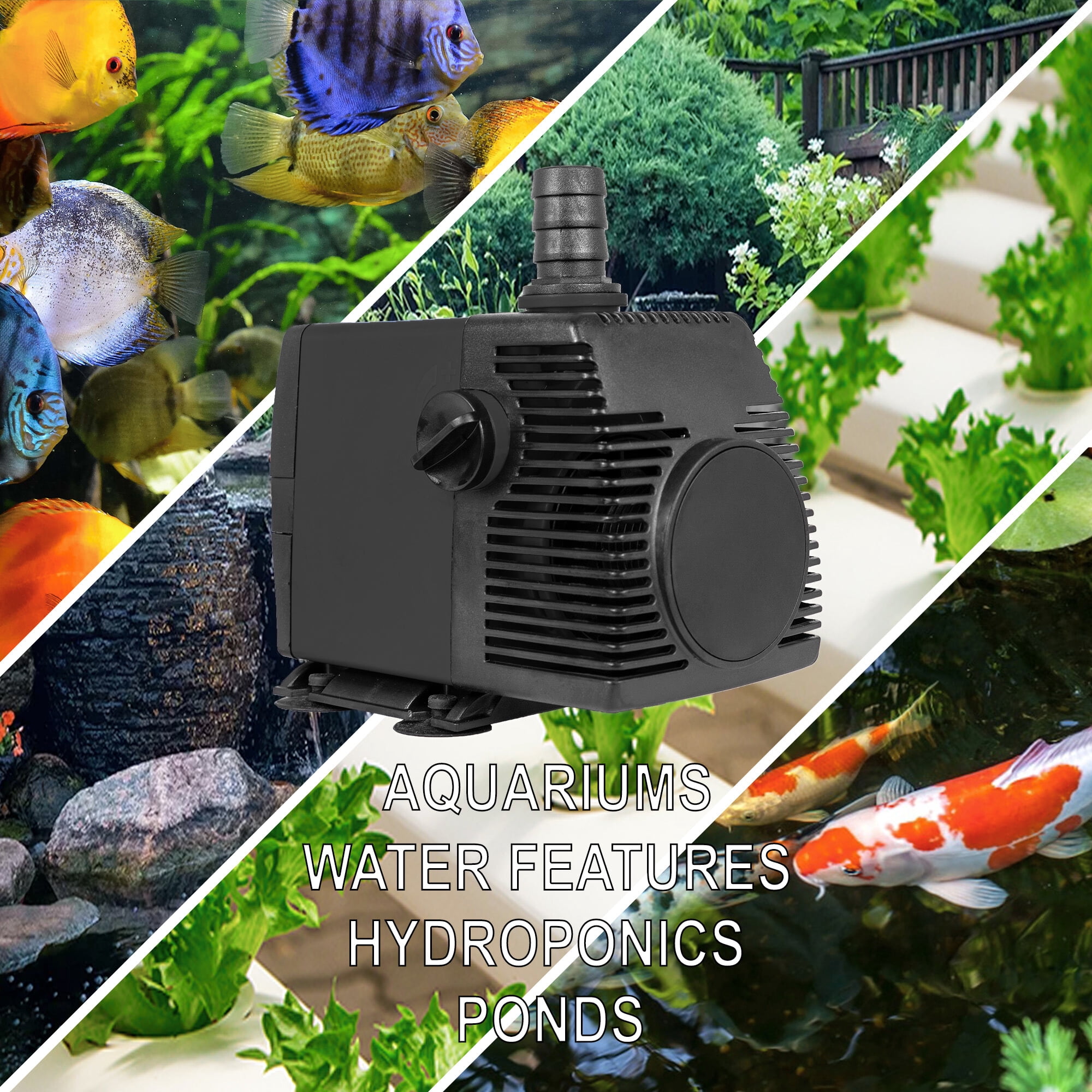 800 GPH Adjustable Submersible Aquarium Fish Tank Water Pump Premium Black
