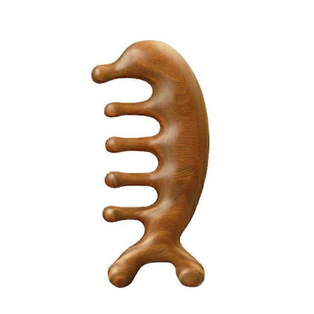 Genuine Green Sandalwood Comb Gua Sha Comb Scraping Scalp Massager Comb Head Massager Head, Neck, Hands and Legs 11.5*6.3*2cm