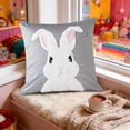 thumbnail image 6 of Anhility Easter Rabbit Pillow Covers, 18"x18", Cute Rabbit Decorative Throw Pillow Covers Bunny Cushion Case Easter Decoration for Sofa Couch Bedroom, Gray, 6 of 6