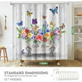 thumbnail image 2 of Grey Shower Curtain Modern Rustic Farmhouse Shower Curtains Vintage Western Country Gray Wood Colorful Flowers Bathtub Shower Curtain Waterproof Fabric Bathroom Shower Curtains Set with Hooks 72×72, 2 of 6