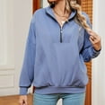thumbnail image 6 of Annhoo Womens Sweatshirts Casual Long Sleeve Zipper up Collared Pullover Shirts Loose Workout Athletic Outfits, 6 of 9