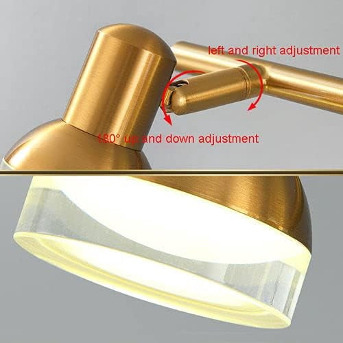 Adjustable Vanity Lighting Fixture LED Bathroom Mirror Lamp, Acrylic Shade Rotating Makeup Mirror Front Light, Bath Vanity Wall Lamps Over Mirror Cabinet for Dressing Table