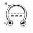 thumbnail image 2 of BodyJewelryOnline 16G Titanium Circular Barbell Horse Shoe Piercing Hoop High Polished Men Women, 2 of 5
