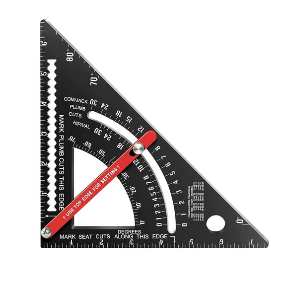 Measuring Ruler, Protractor Ruler Tool for Carpenters Square, Adjustable Square Carpenter Measuring Layout Tool for Tiling, Carpentry, Framing