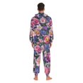 thumbnail image 4 of FORMRS Onesies Pajama for Adults Unisex Hoodie Winter Jumpsuit One Piece Sleepwear, Sizes S-2XL, Soft Pinks Flowers, 4 of 7