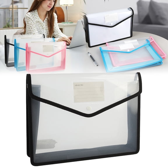 waterproof folder for documents,plastic expanding file folder,travel document folder, File Folder Organizer Holder, Large Capacity,Fit Letter/A4 Size(Black),A