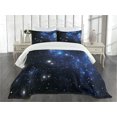 thumbnail image 3 of Ambesonne Constellation Quilted Bedspread Set 3 Pcs, Space Star Nebula, King Size, Blue Black White, 3 of 5