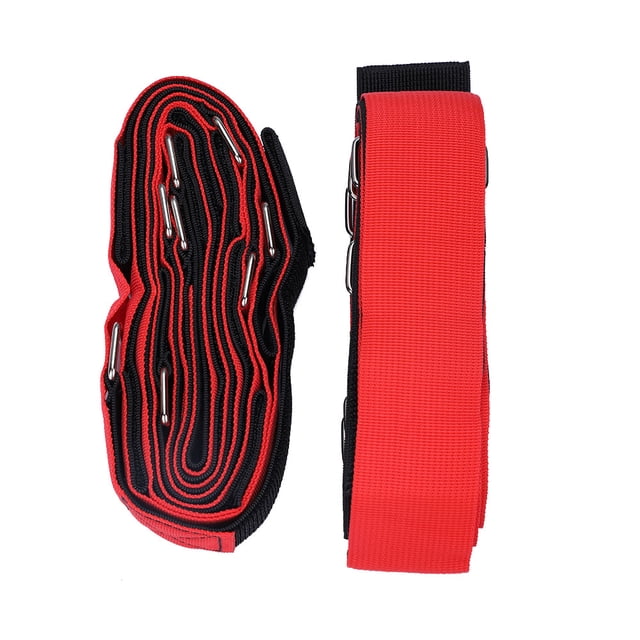 Cinta de sujeción con hebilla roja para 8 personas para juegos y entrenamientos en equipo al aire libre, ajustable para 4/6/8 participantes