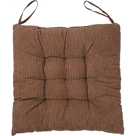Nvzi 1pc Soft Chair Seat Pad Dining Chair Cushion 15.8 x 15.8 Zipper Design Hang Rope Design Indoor Outdoor Seat Cushion (Brown)