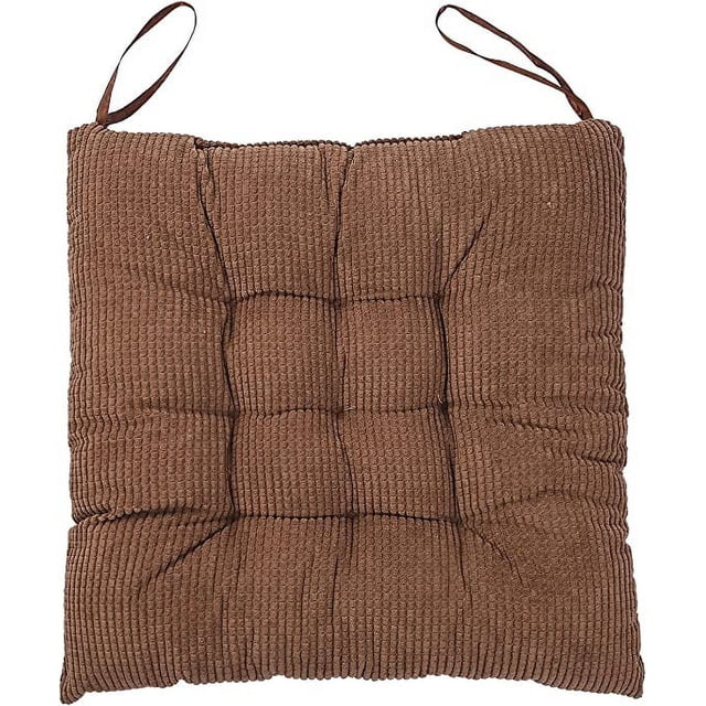 Nvzi 1pc Soft Chair Seat Pad Dining Chair Cushion 15.8 x 15.8 Zipper Design Hang Rope Design Indoor Outdoor Seat Cushion (Brown)