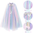 thumbnail image 2 of Princess Cape Colorful Princess Cloak Princess Fancy Dress Costume Party Cosplay, 2 of 7