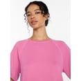thumbnail image 5 of Joyspun Women's French Terry Knit Sleep Top with Short Sleeves, Sizes XS-3X, 5 of 6