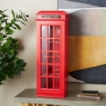 thumbnail image 3 of DecMode 11" x 30" Red Wooden Telephone Vintage London Booth 3 Shelf Storage Unit, 1-Piece, 3 of 14