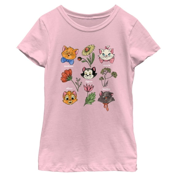 Girl's Aristocats Floral Cuties Graphic T-Shirt