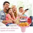 thumbnail image 4 of CIVG Snack Ring for Cup 4 Compartment Snack Container Safe Silicone Cups Snack Tray Reusable Cups Snack Platters Portable Effortless to Clean Snack Ring for 40 oz Cups (Pink ), 4 of 10