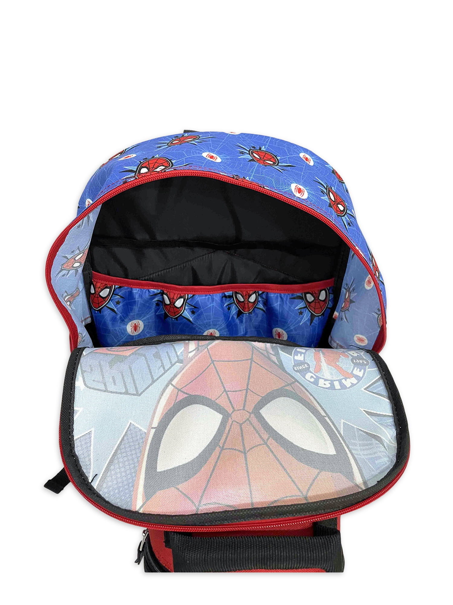 Marvel Spider-Man Across the Spider-Verse Boys 17 Laptop Backpack 2-Piece  Set with Lunch Bag, Black Blue