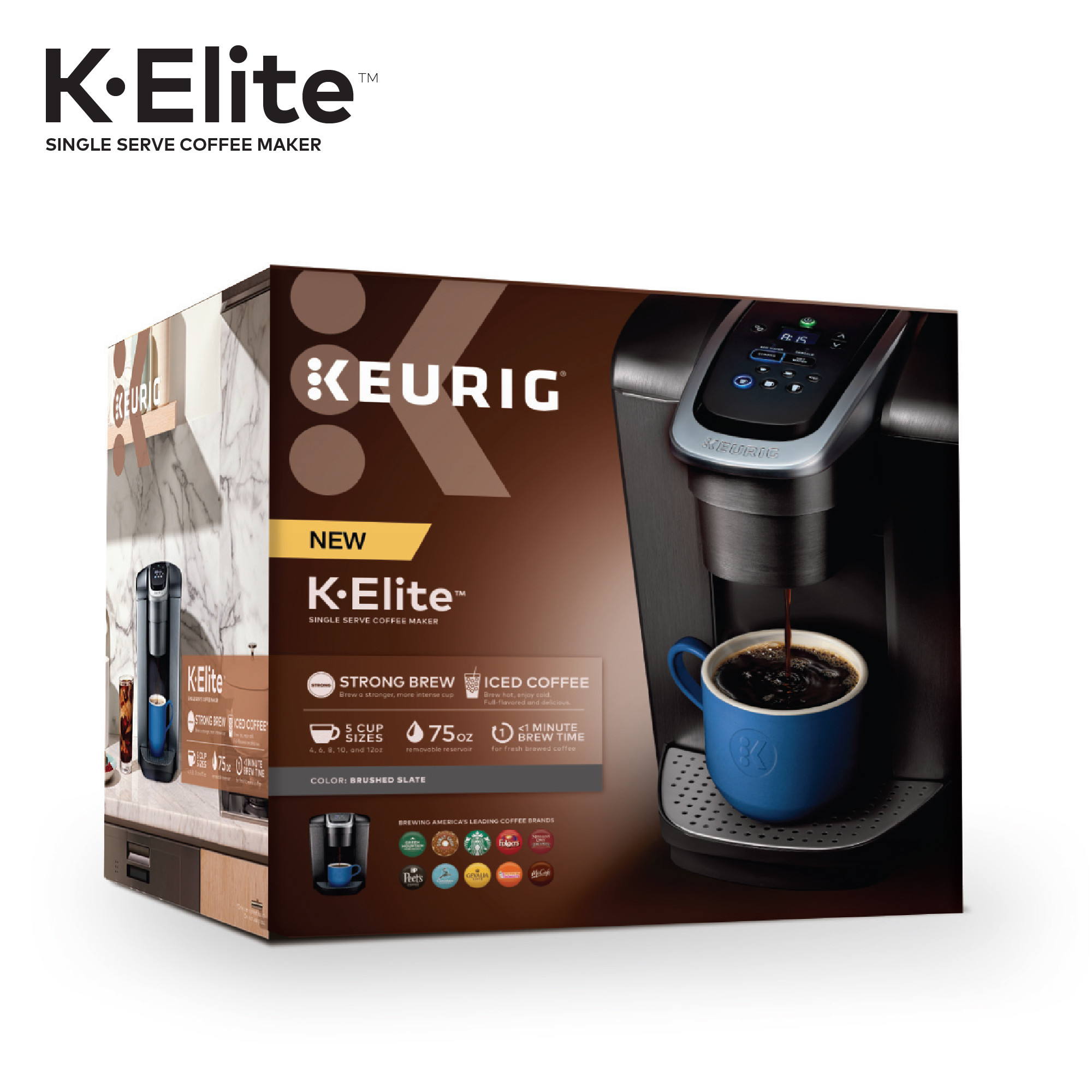 Keurig K-Elite Single-Serve K-Cup Pod Coffee Maker, Brushed Slate - image 14 of 16