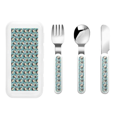 

Matuu PUG HEAD And Flower for Stainless Steel Kids Cutlery and Toddler Flatware Kids Utensil Set includes Knives Forks Spoons Ideal for Home and Preschools