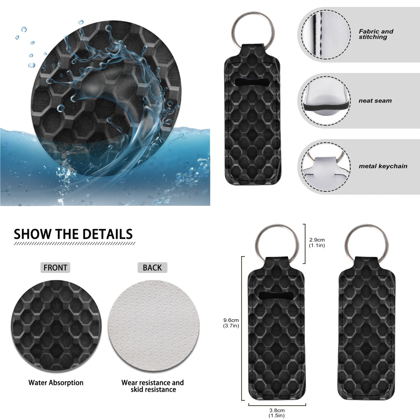 Jeiento Black Car Front Back Seat Covers Full Set of 17 with Car Floor Mats Auto Steering Wheel Cover Seatbelt Pads Car Armrest Cover Cup Coasters Keychains Lipstick Holder Universal Fit