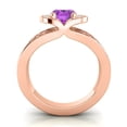 thumbnail image 4 of Diamond-Capitals 2.35 Carat Oval Cut Amethyst & Garnet Gemstone Sparkle Wedding Ring for her Solid 18K Rose Gold Size 9.5, 4 of 8
