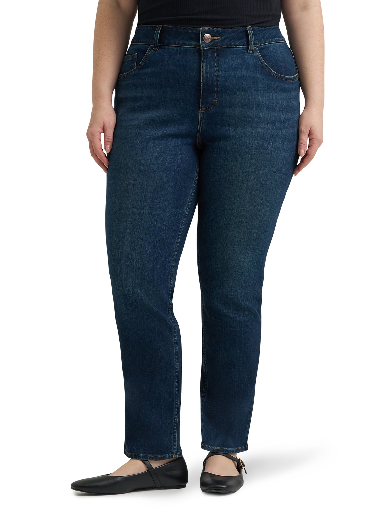 Lee Women's Plus Midrise Relaxed Fit Straight Leg Jean, Sizes 16