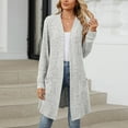 thumbnail image 4 of Durtebeua Lightweight Summer Cardigan for Women Sleeve Oversized Open Front Knitted Cardigan Light Gray,S, 4 of 7