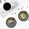 thumbnail image 4 of KLL fishing bass Drink Coasters Set of 4,PU Leather Absorbent Coasters Set Decorative Coffee Cup Coasters Housewarming Gift for Home Decor-Round Shape, 4 of 6