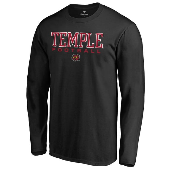 Men's Black Temple Owls Team Unity Football Long Sleeve T-Shirt
