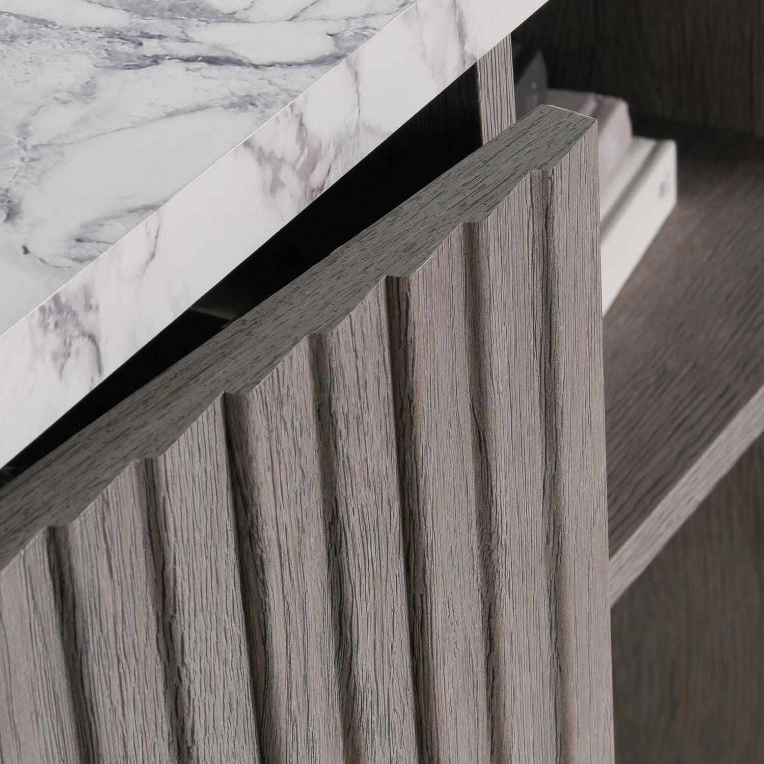 Sauder La Collection East Rock Meuble de rangement décoratif, Finition Ashen Oak, 431762