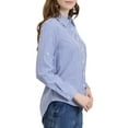 thumbnail image 4 of INSPIRE CHIC Women's Button Down Roll-up Long Sleeves Lapel Collar Shirts XS Blue, 4 of 8