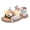 Silver, variant on Ruyang Sandals for Kids Girls Pearl Flower Hook and Loop Non-Slip Flat Shoes Summer Swim Beach Vacation Rubber Sole Sandals