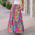 thumbnail image 5 of SOMER Skirts For Women Casual High Waist Tie Paisley Print Long Maxi Skirt With Pockets, 5 of 7