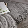 thumbnail image 5 of Navy Throw Blanket Textured Solid Soft Sofa Couch Decorative Knitted Blanket, 50" x 60" Navy, 5 of 5