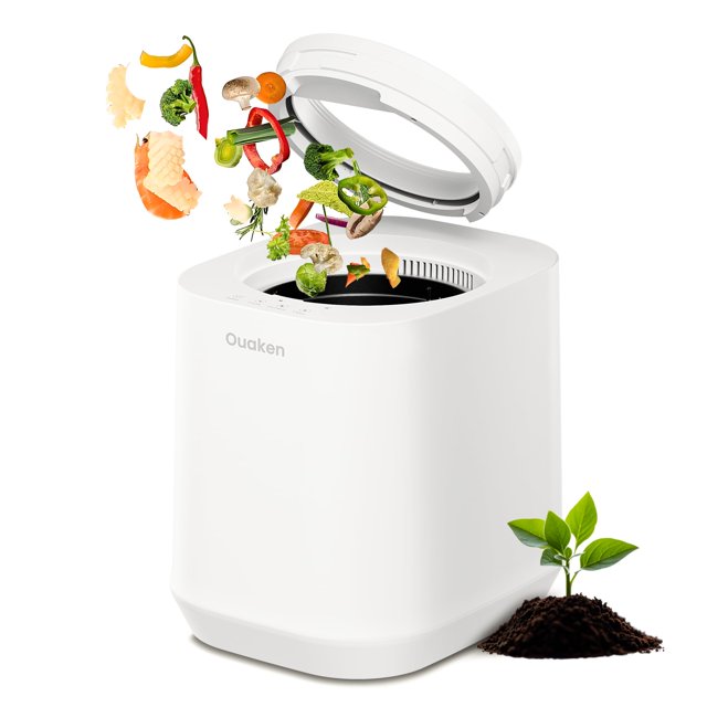 Compostador eléctrico Ouaken, contenedor de compostador inteligente para encimera, de 4 litros