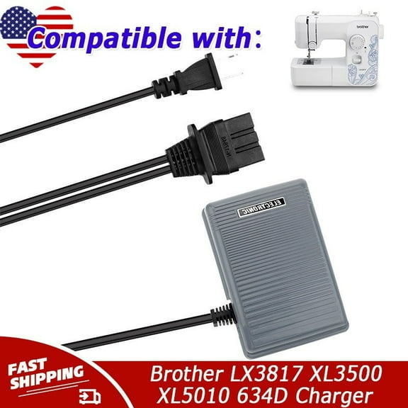 Foot Speed Control Pedal Cord Compatible with Brother LX3817 XL3500 XL5010 634D 929D 760DE