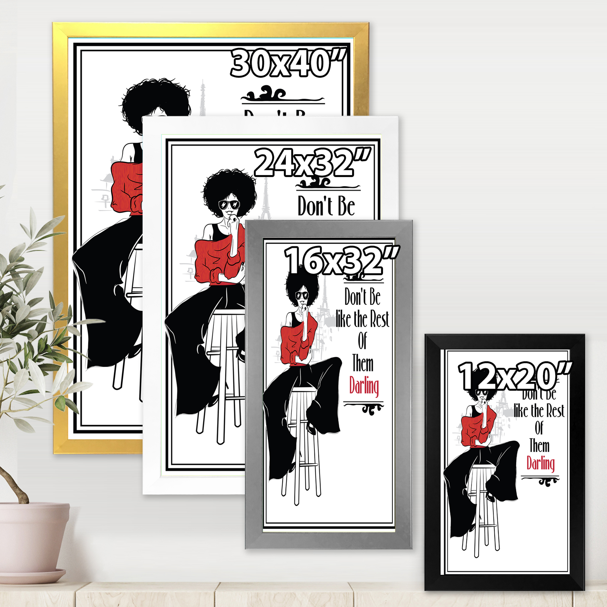 Designart 'Style Passion Life Fashion Woman VI' Modern Framed Art Print