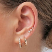 Bavsenic Small Gold Hoop Earrings for Women, 14k Gold Plated Dainty Hypoallergenic Multiple Stud Earrings Set, Trendy Cartilage Earring Gold Jewelry Gift